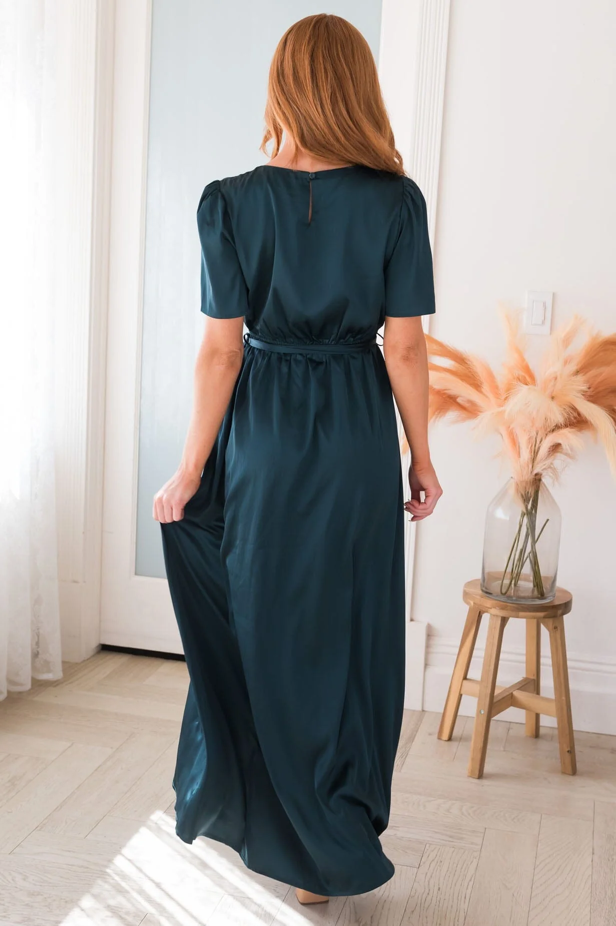 The Pristine Emerald Lustre Matte Satin Dresses - XNAUWBI