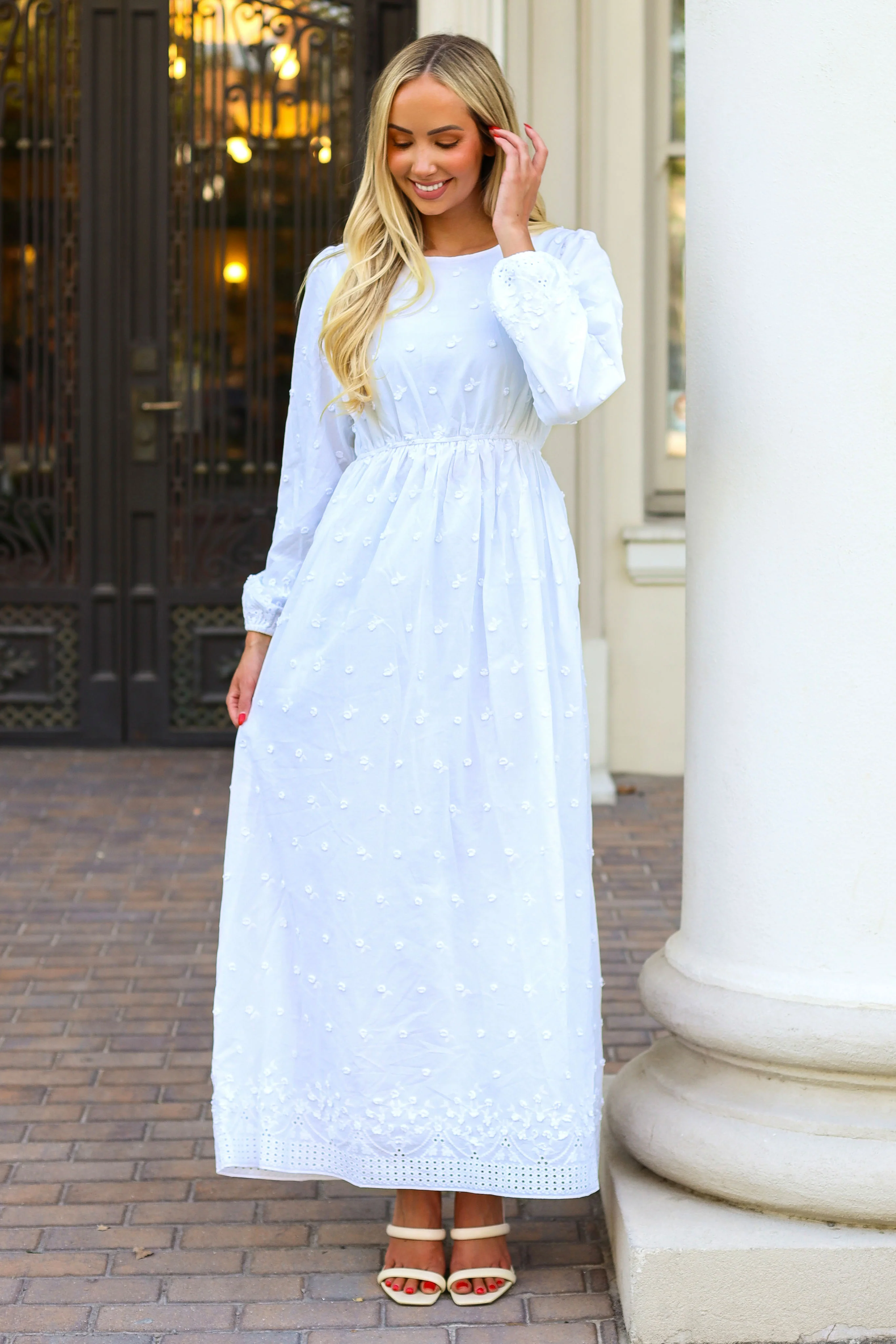 The Elowynn Pure White Dresses - XNAUWBI