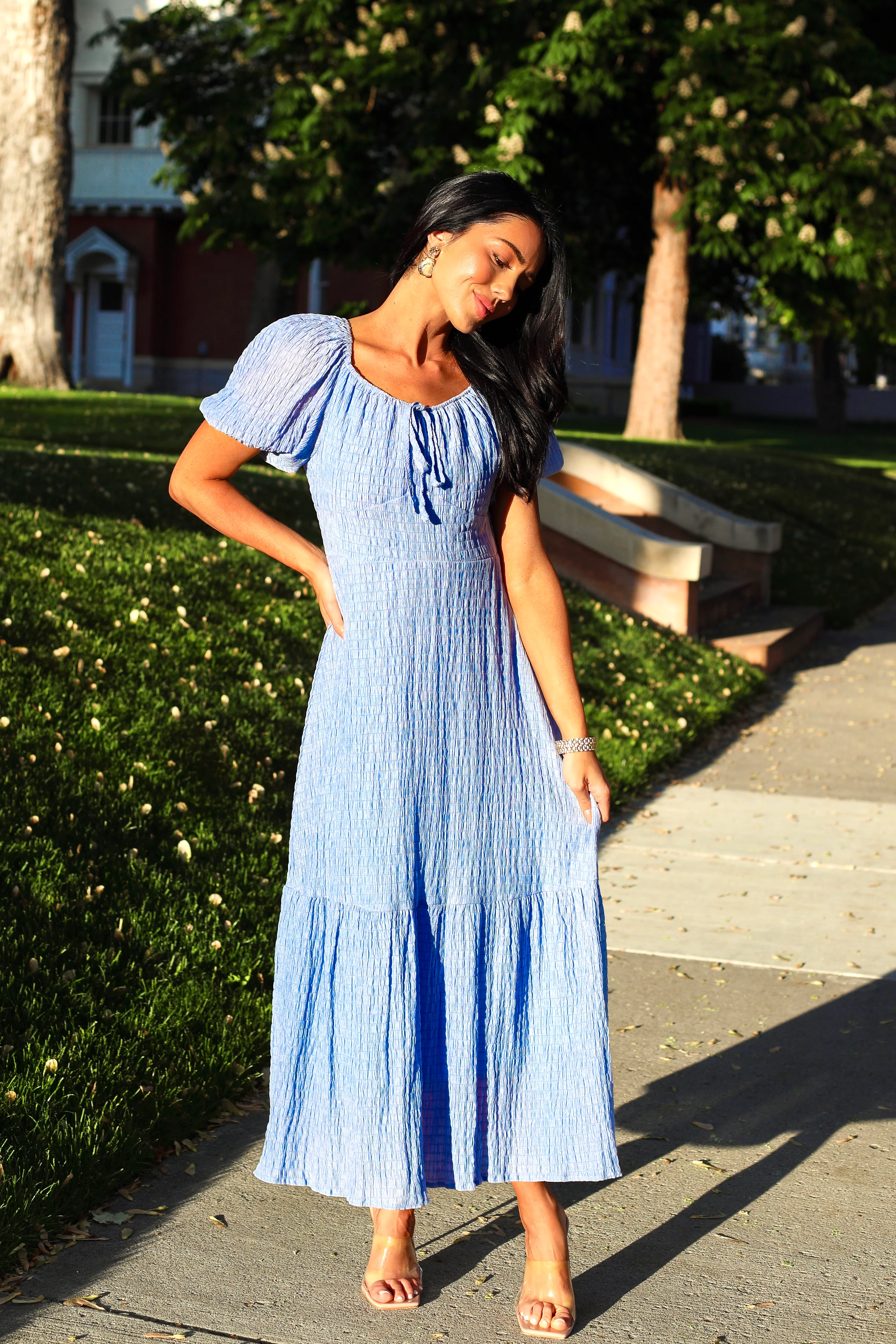 The Marlaine Light Blue Dresses - XNAUWBI