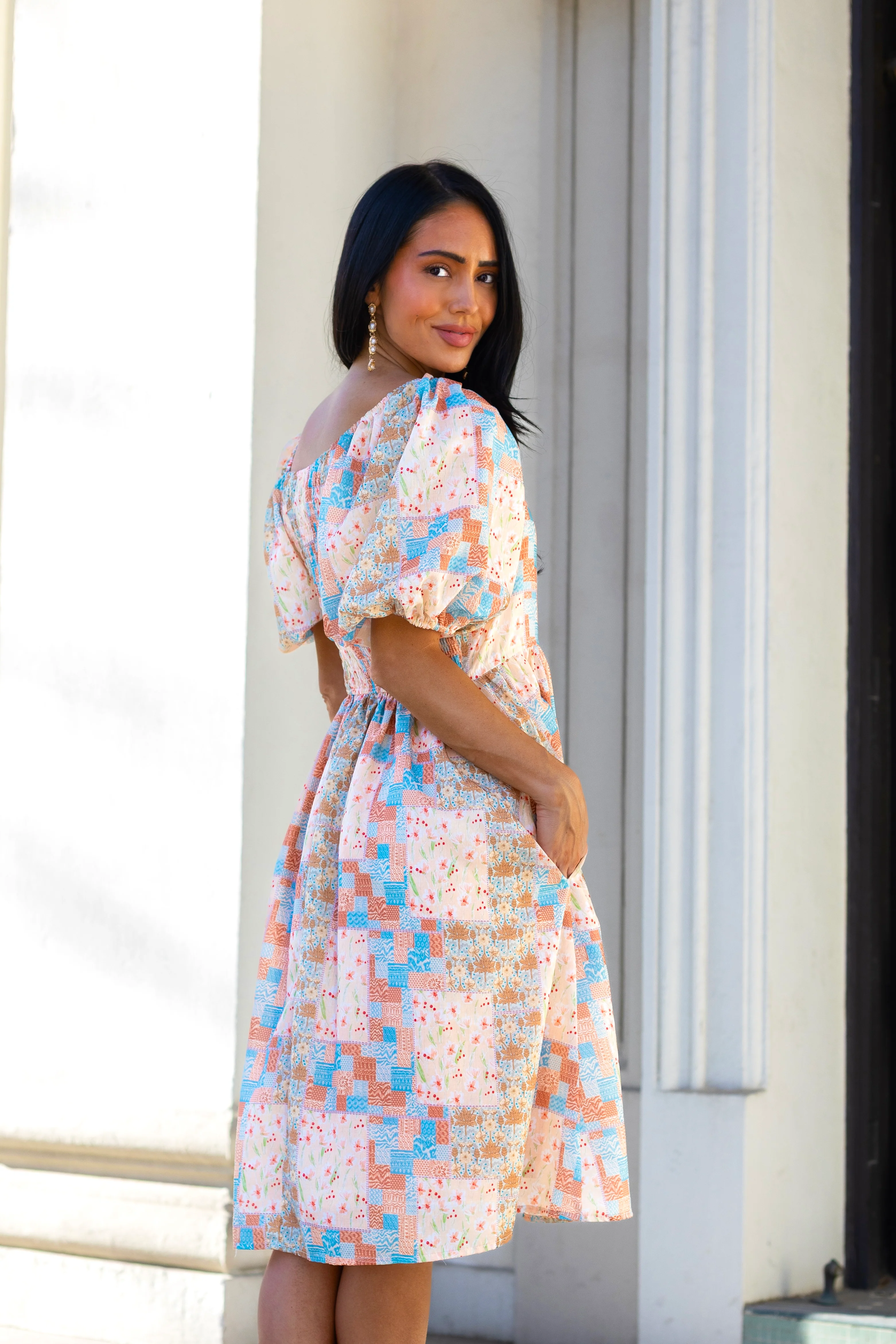 The Gemma Patchwork Floral Dresses - XNAUWBI
