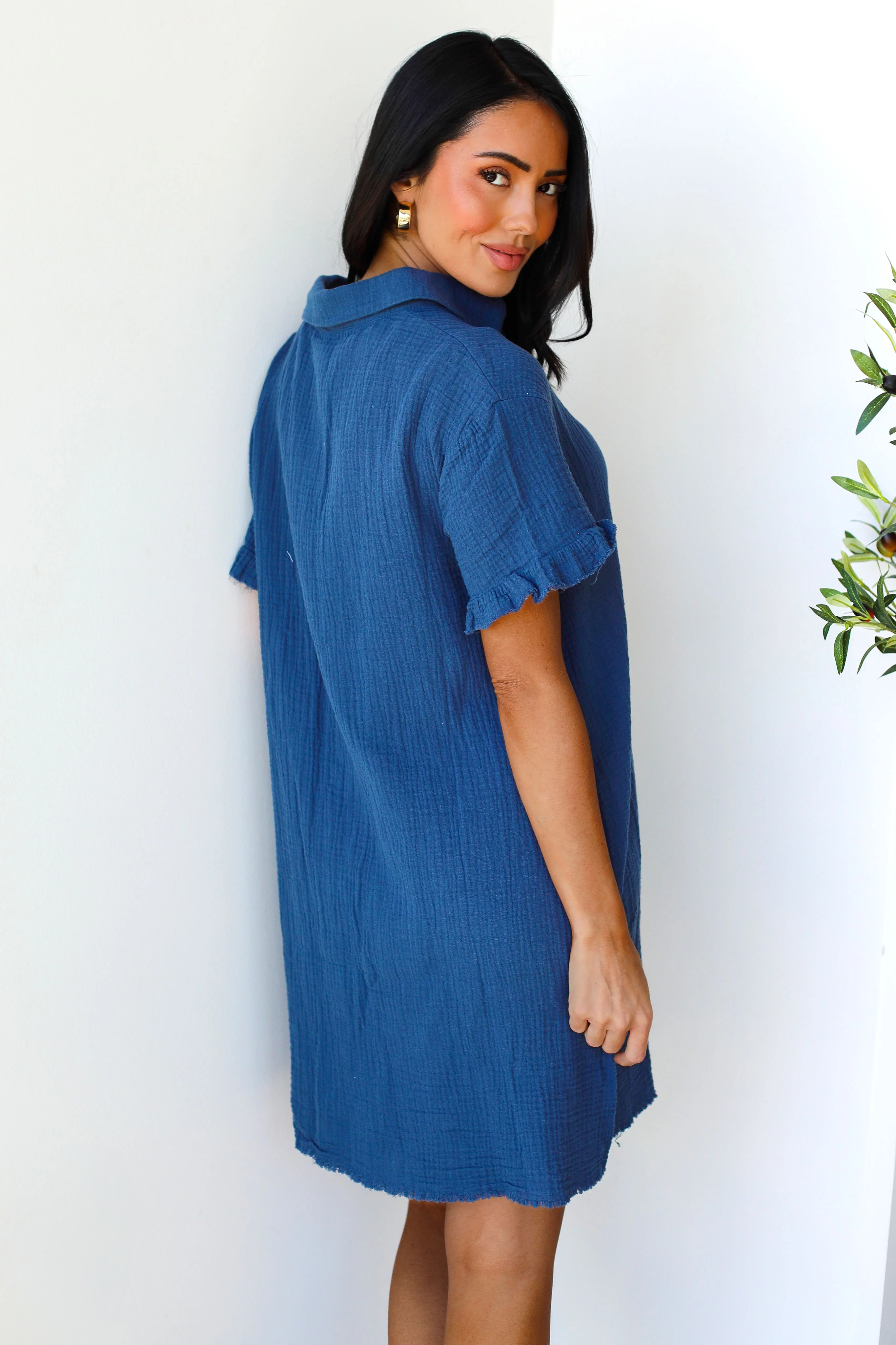 The Micha Soft Navy Dresses - XNAUWBI