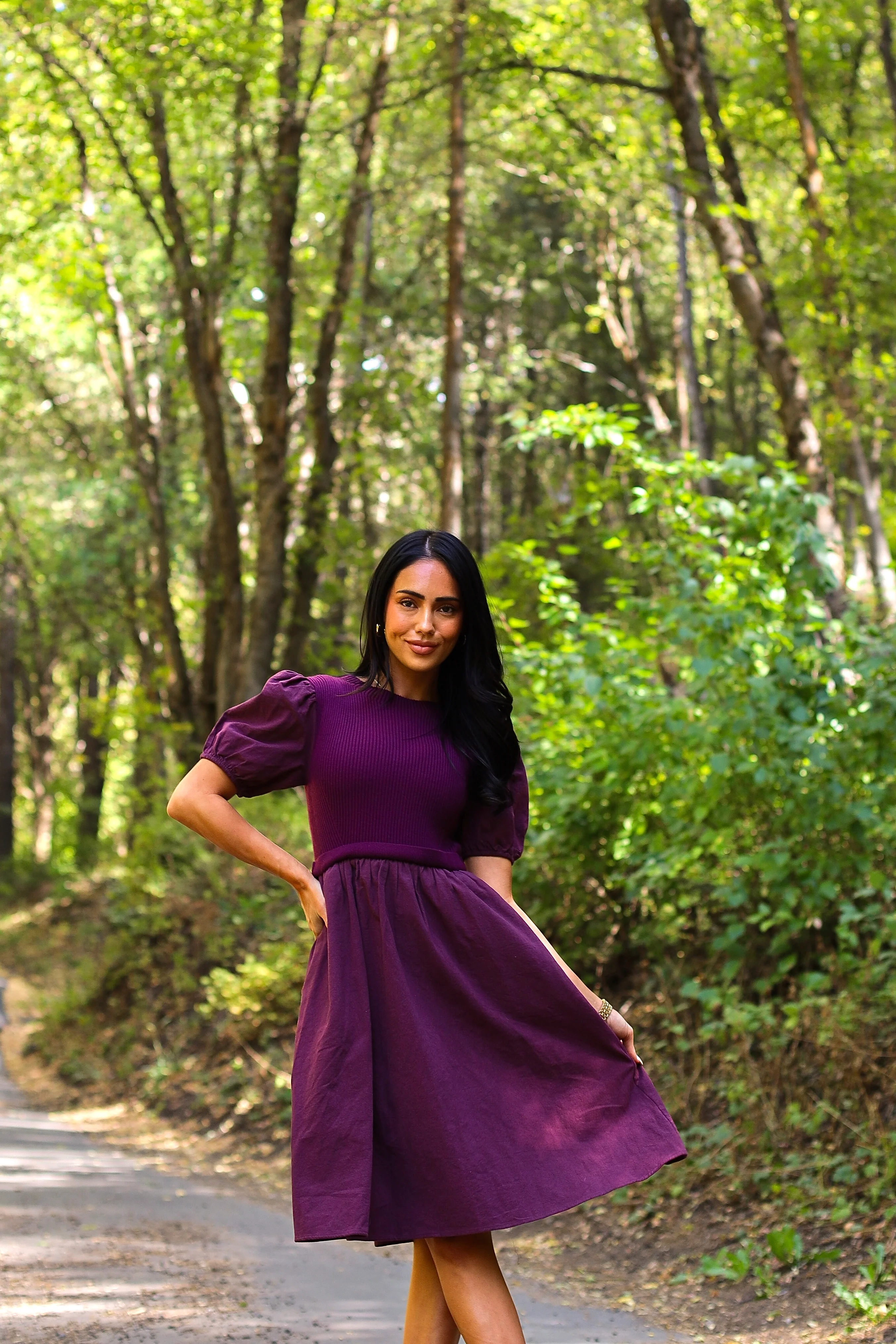 The Rosalie Grape Dresses - XNAUWBI