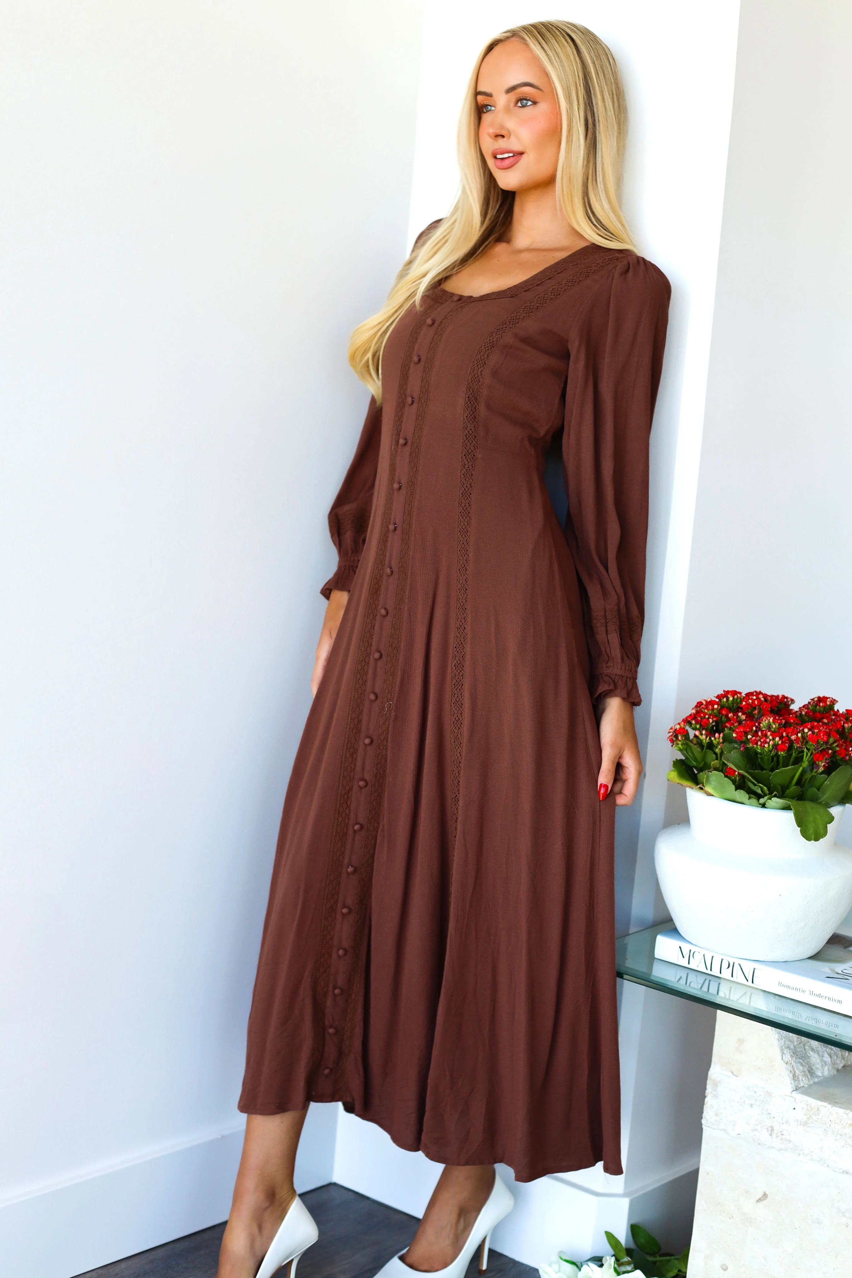 The Brett Chocolate Dresses - XNAUWBI