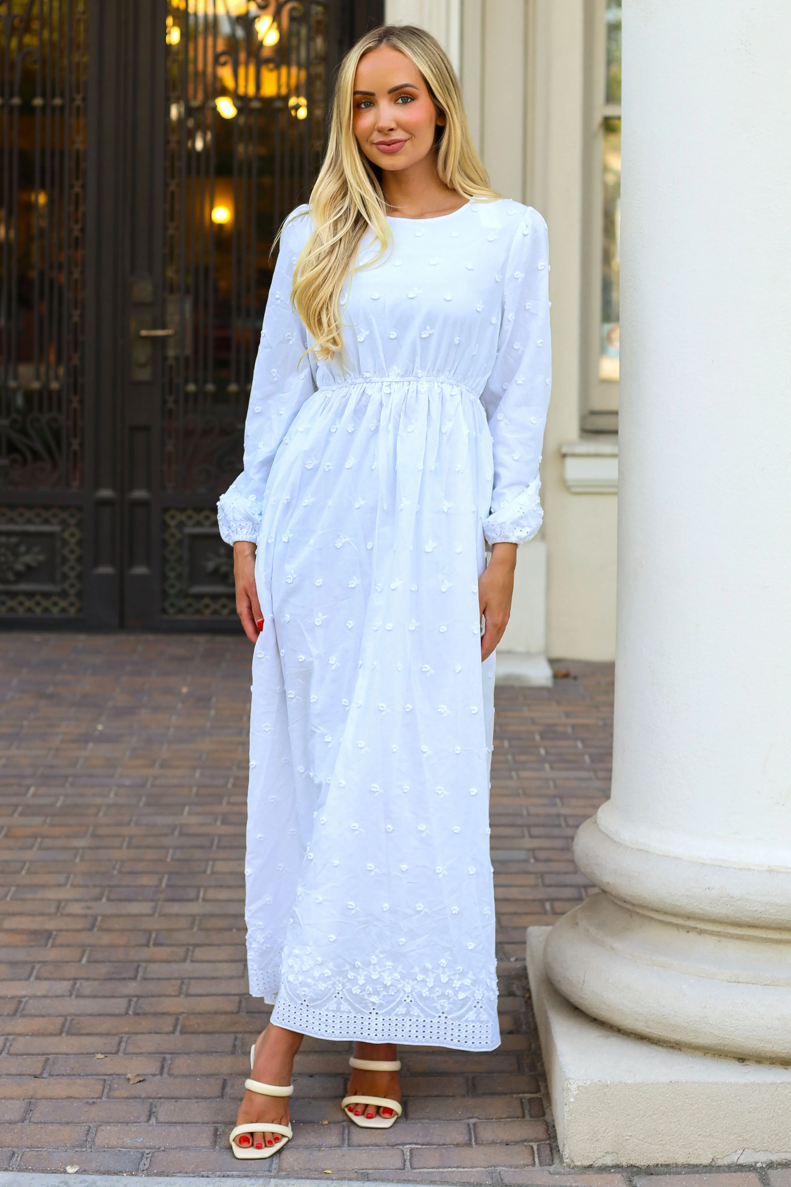 The Elowynn Pure White Dresses - XNAUWBI