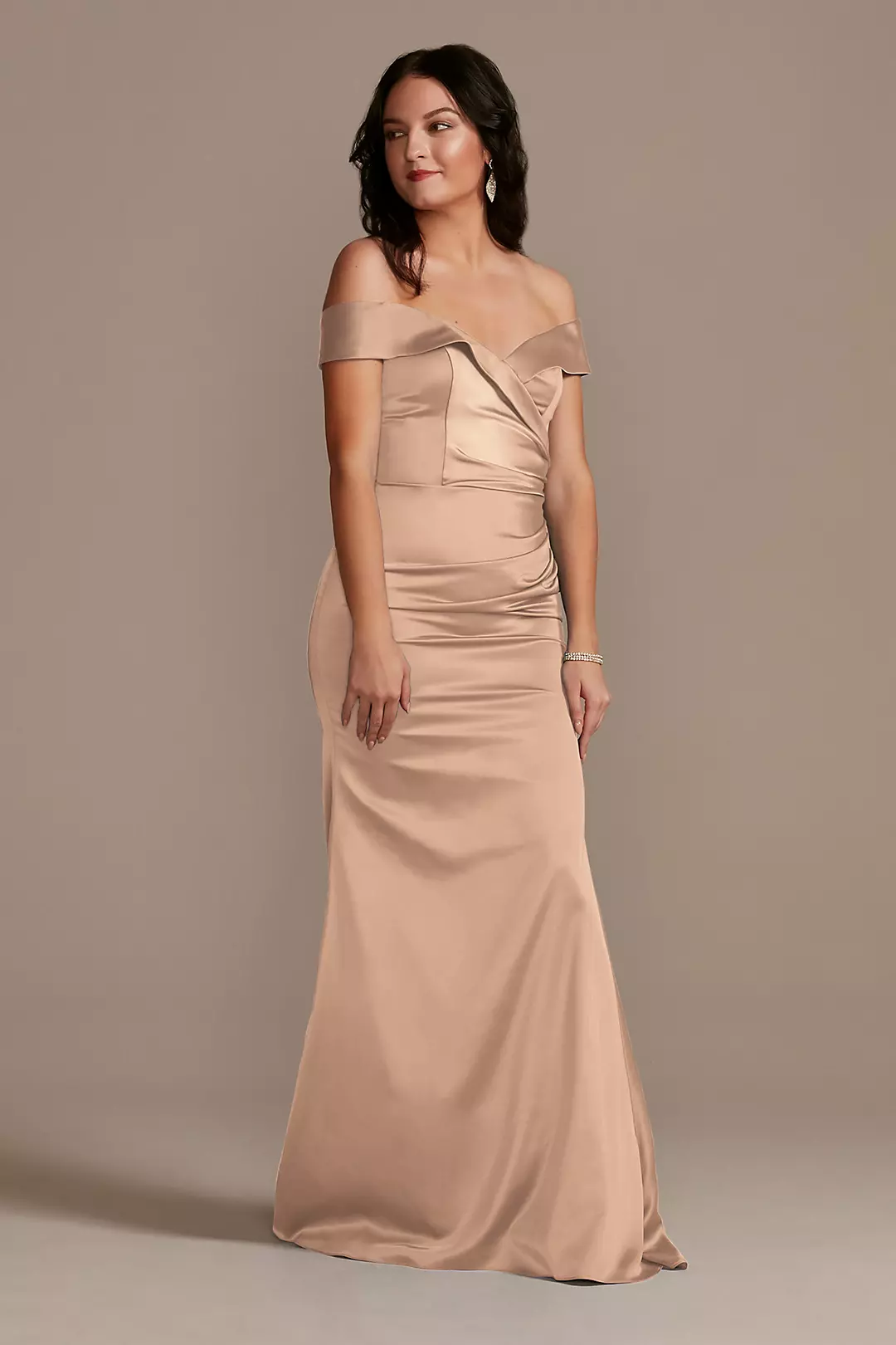 Matte Satin Off-the-Shoulder Mermaid Dresses - XNAUWBI