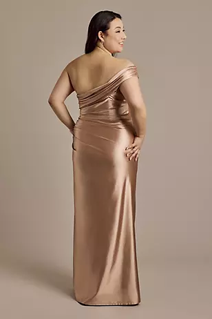 Sculpting Shiny Satin Ruched Sheath Dresses - XNAUWBI