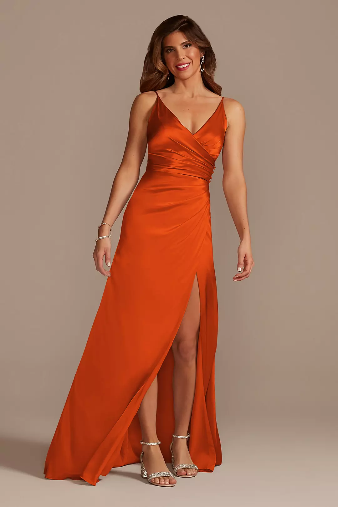 Charmeuse Draped Strappy Dresses - XNAUWBI
