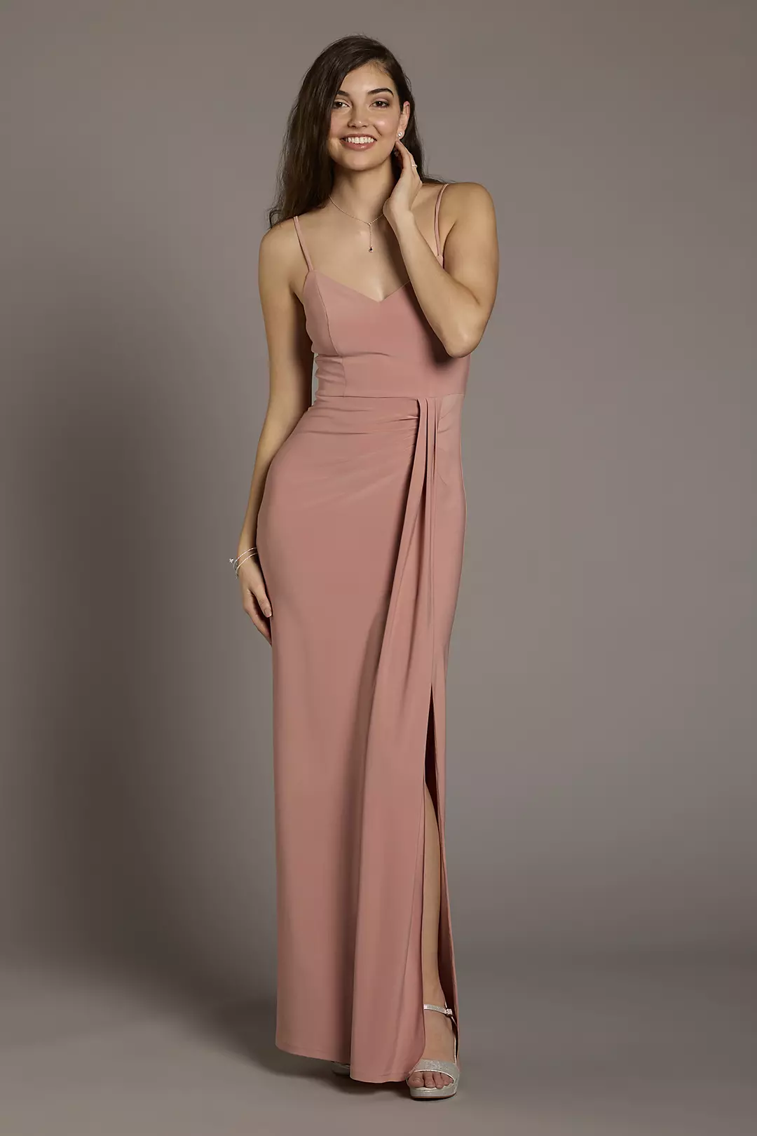 Jersey V-Neck Ruched Sheath Dresses - XNAUWBI