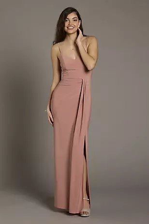 Jersey V-Neck Ruched Sheath Dresses - XNAUWBI