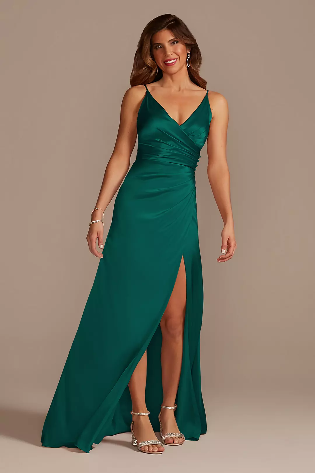 Charmeuse Draped Strappy Dresses - XNAUWBI