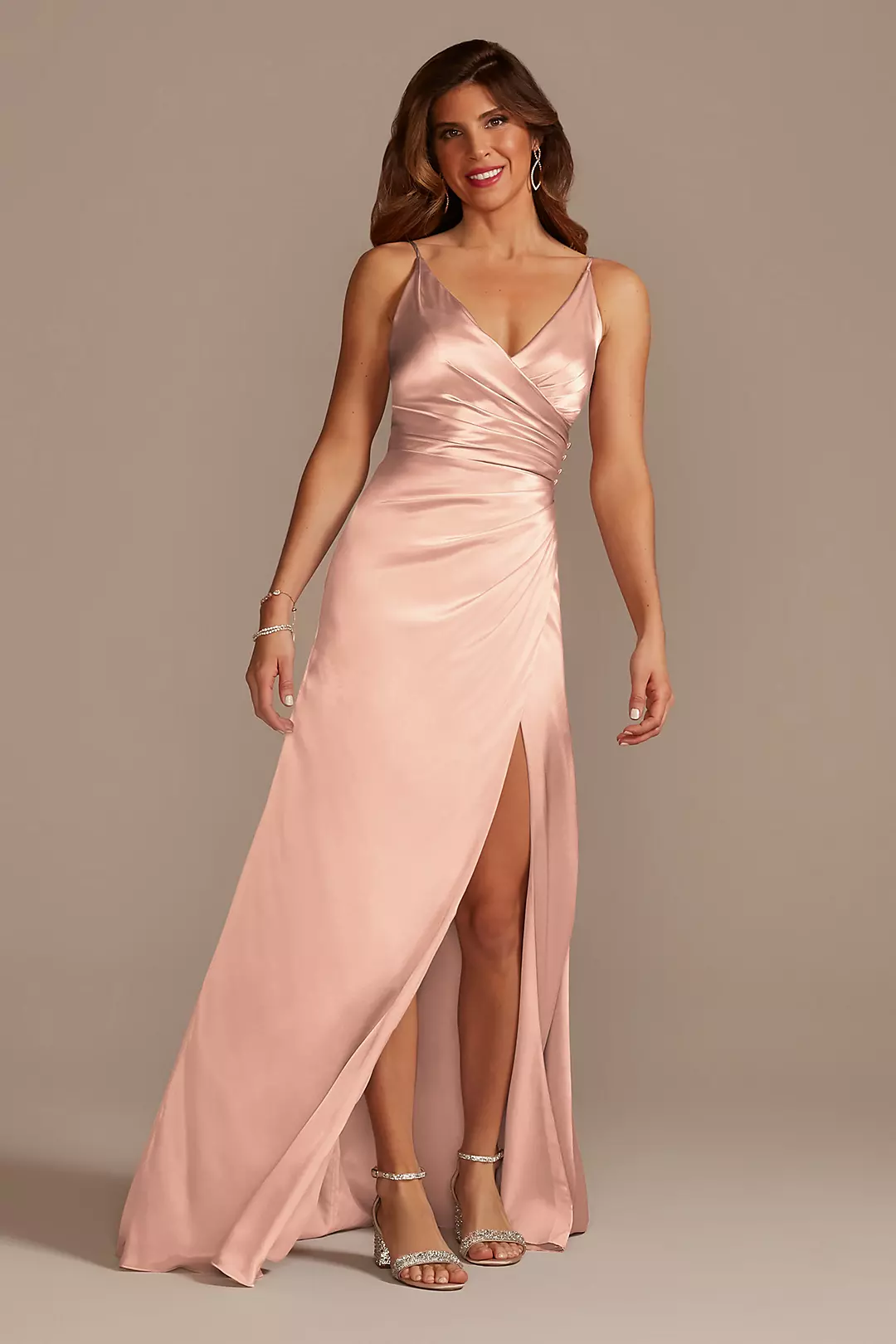 Charmeuse Draped Strappy Dresses - XNAUWBI