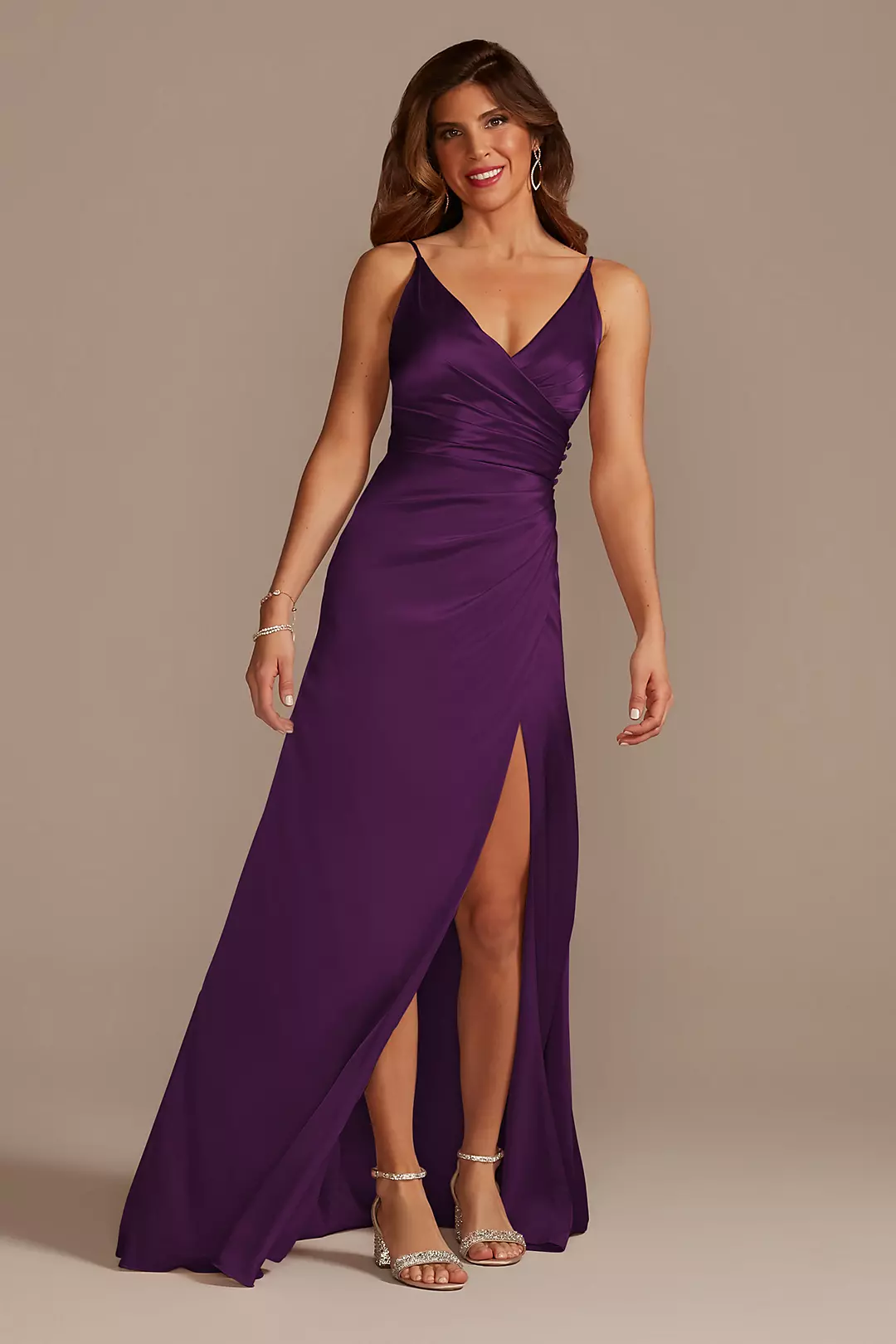 Charmeuse Draped Strappy Dresses - XNAUWBI