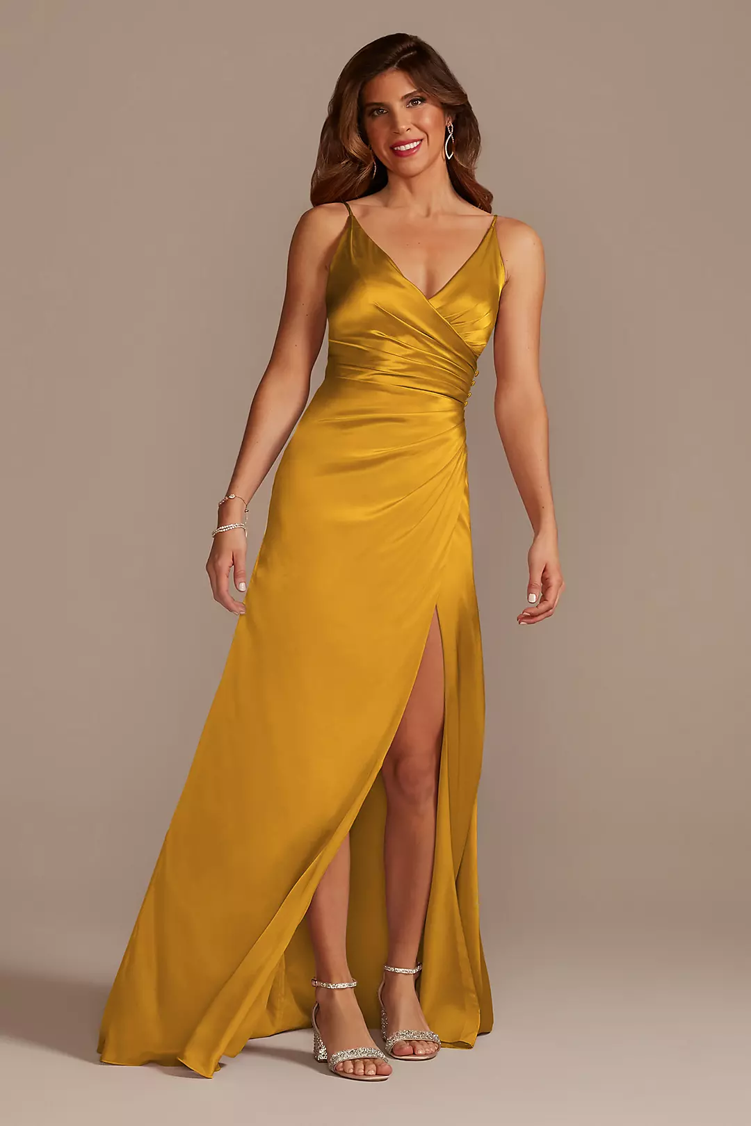 Charmeuse Draped Strappy Dresses - XNAUWBI