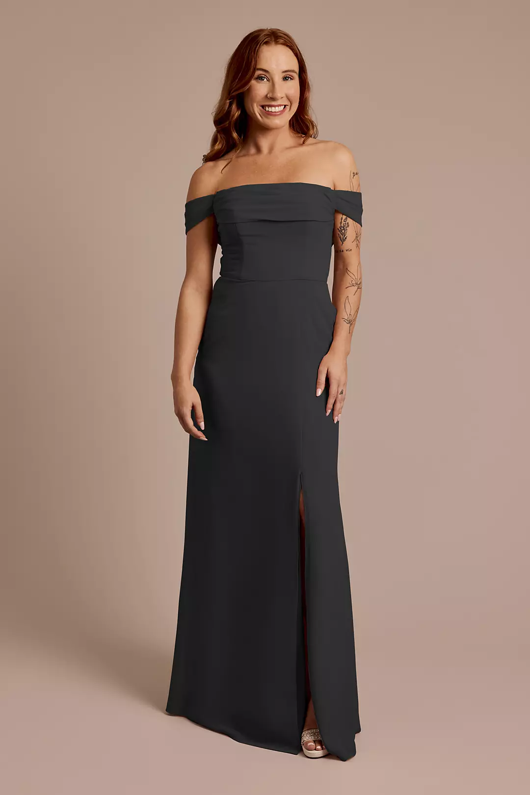 Chiffon Off-the-Shoulder Draped Dresses - XNAUWBI