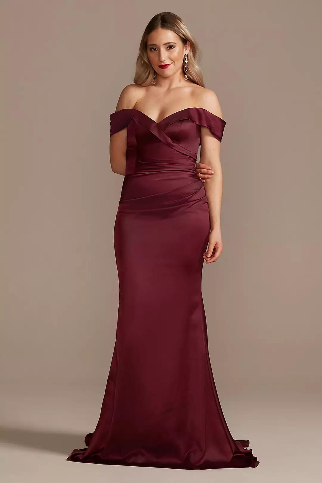Matte Satin Off-the-Shoulder Mermaid Dresses - XNAUWBI