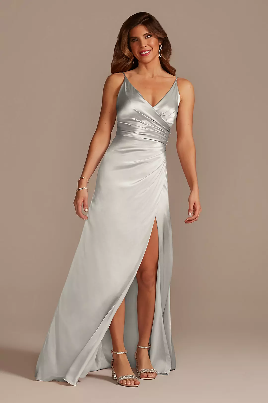 Charmeuse Draped Strappy Dresses - XNAUWBI