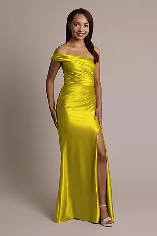 Sculpting Shiny Satin Ruched Sheath Dresses - XNAUWBI