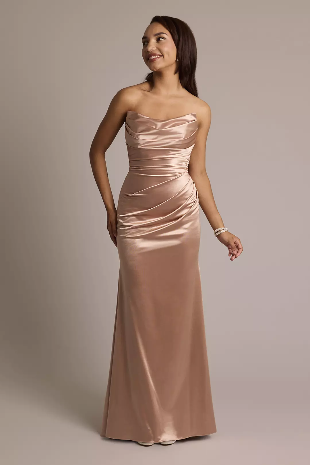 Sculpting Shiny Satin Strapless Mermaid Dresses - XNAUWBI