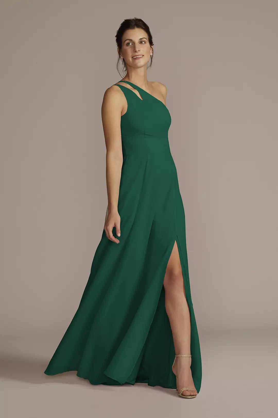 Chiffon One-Shoulder Cutout Dresses - XNAUWBI
