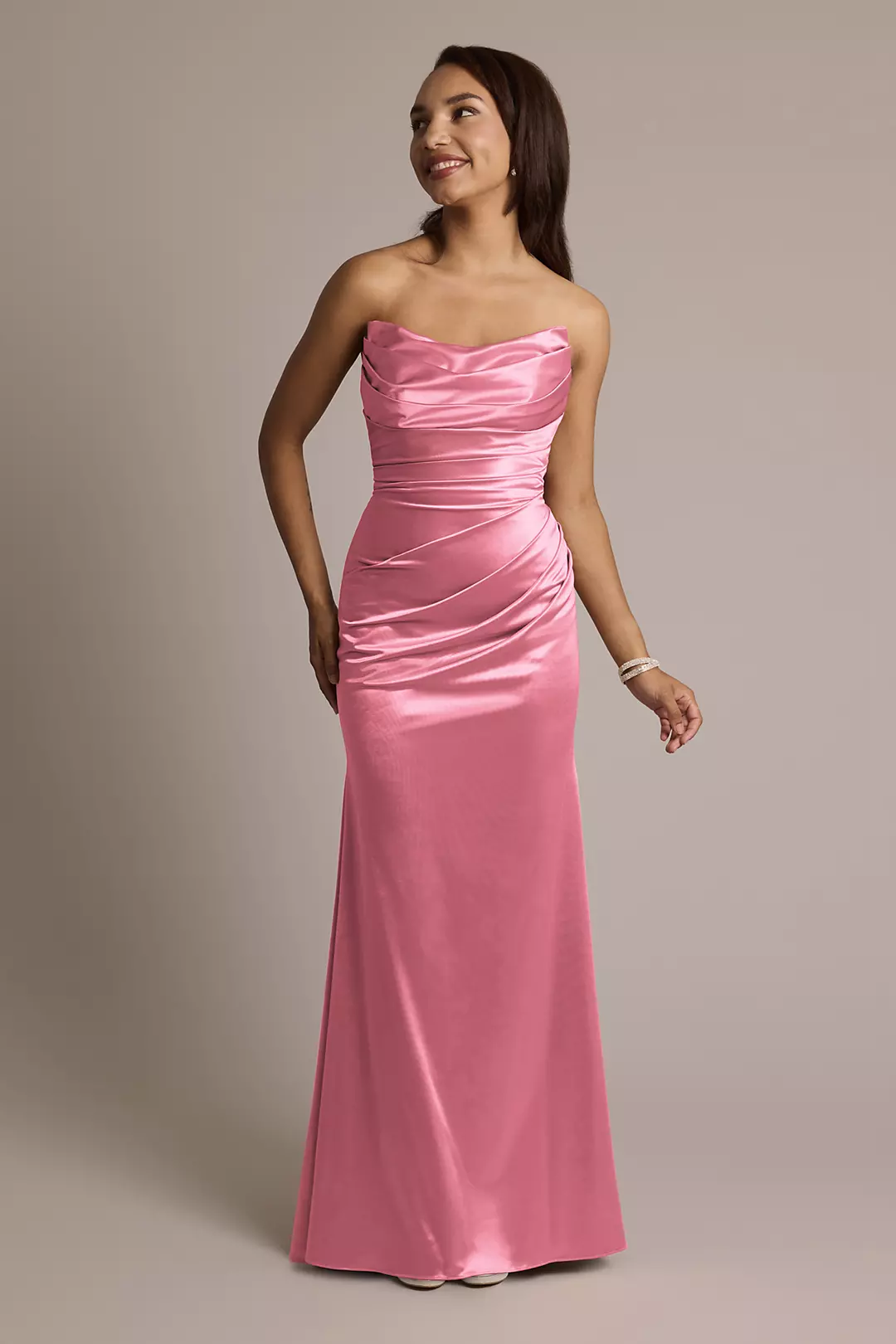 Sculpting Shiny Satin Strapless Mermaid Dresses - XNAUWBI