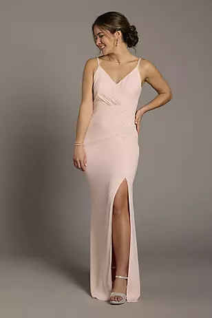Chiffon Cowl Back V-Neck Sheath Dresses - XNAUWBI