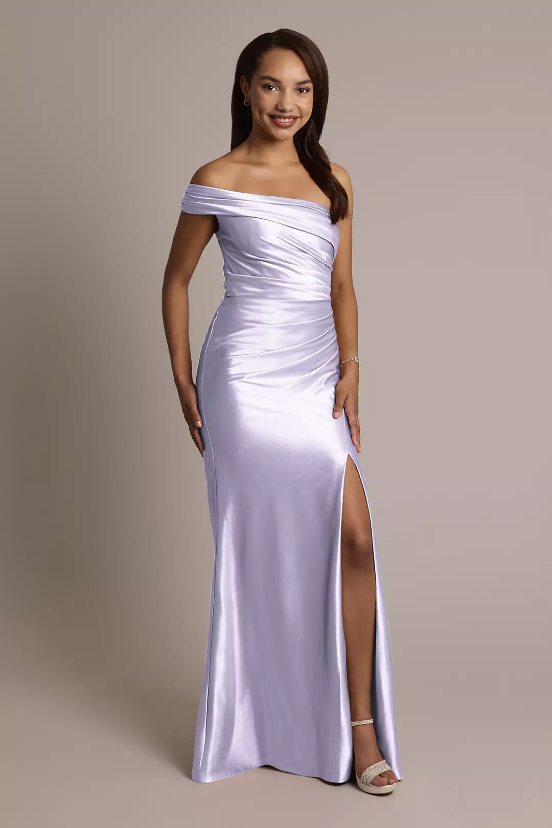 Sculpting Shiny Satin Ruched Sheath Dresses - XNAUWBI