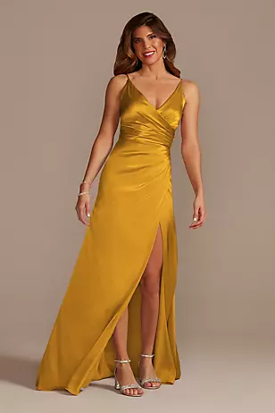 Charmeuse Draped Strappy Dresses - XNAUWBI