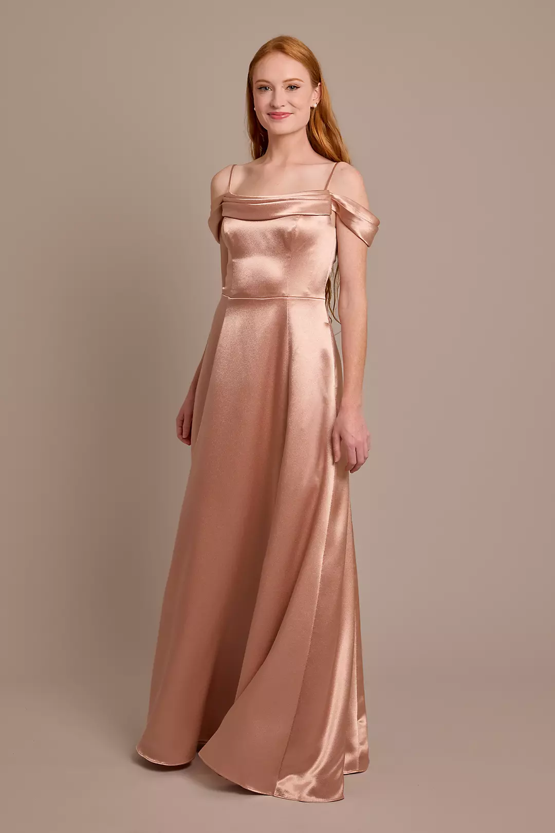 Luxe Charmeuse Off-the-Shoulder Dresses - XNAUWBI