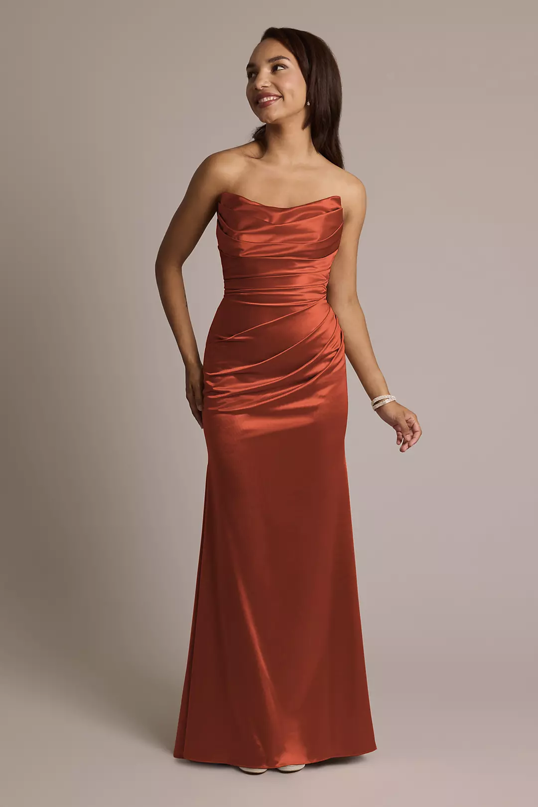 Sculpting Shiny Satin Strapless Mermaid Dresses - XNAUWBI