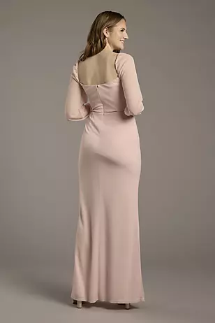 Mesh Billow Sleeve Sheath Dresses - XNAUWBI