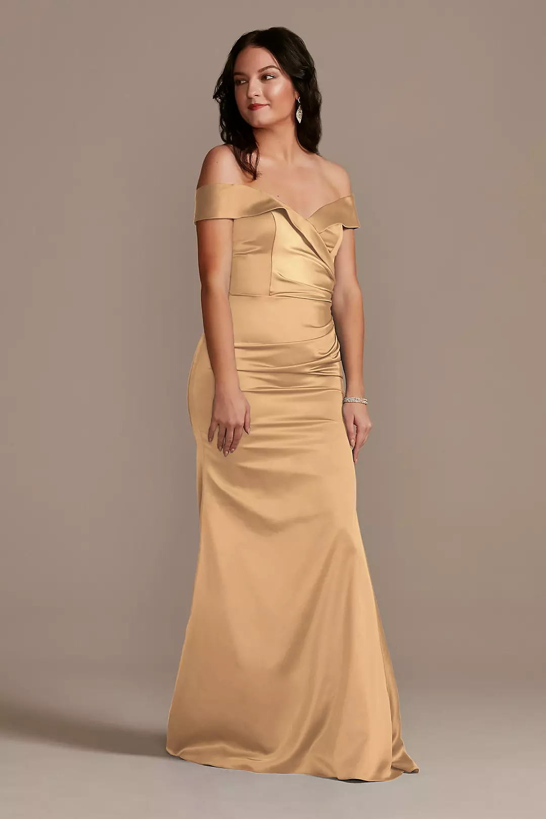 Matte Satin Off-the-Shoulder Mermaid Dresses - XNAUWBI