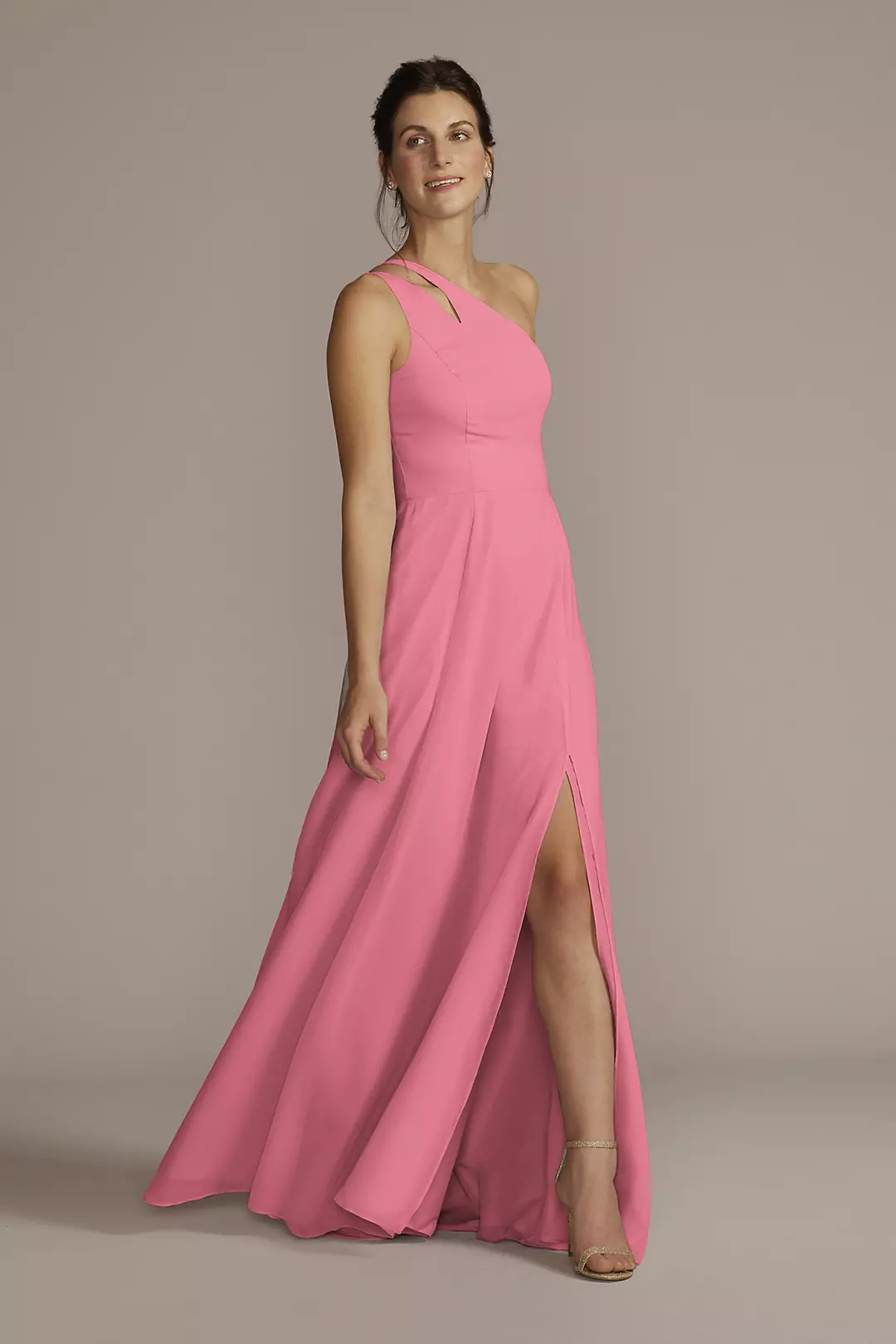 Chiffon One-Shoulder Cutout Dresses - XNAUWBI