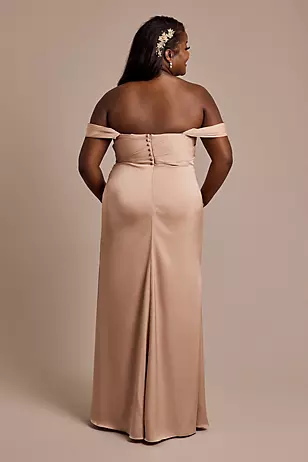 Matte Satin Off-the-Shoulder Sheath Dresses - XNAUWBI