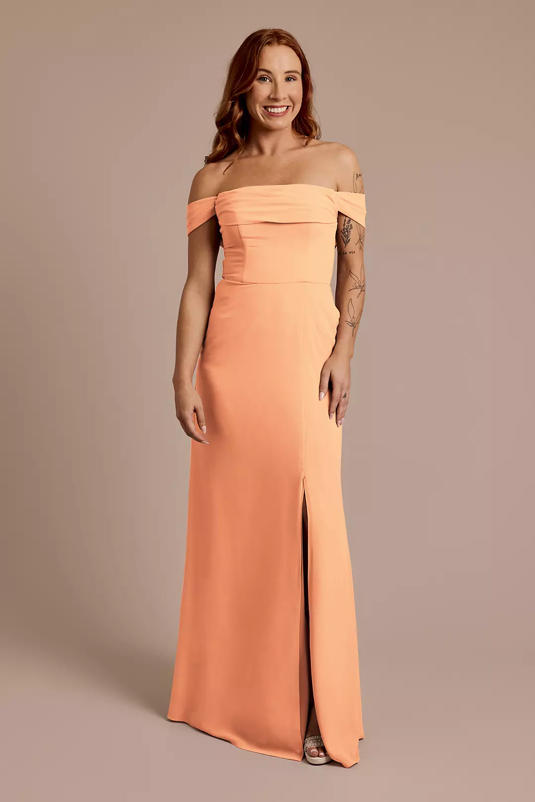 Chiffon Off-the-Shoulder Draped Dresses - XNAUWBI