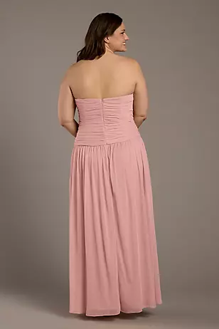 Mesh Strapless Drop Waist Dresses - XNAUWBI