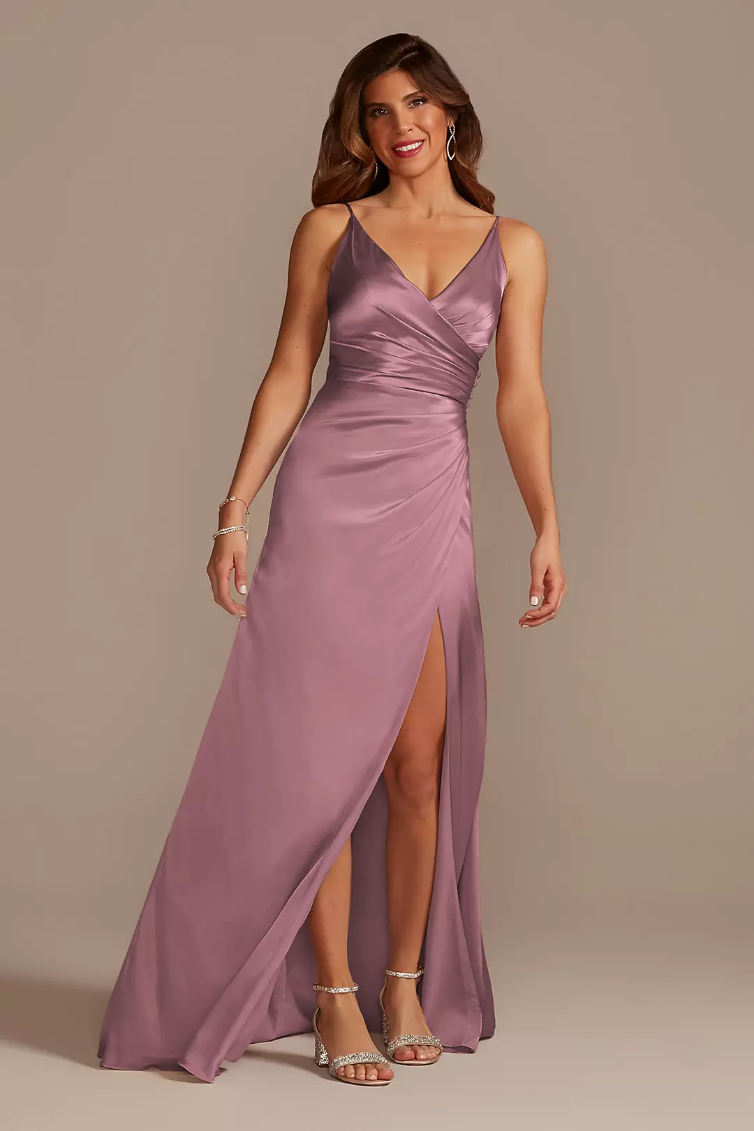 Charmeuse Draped Strappy Dresses - XNAUWBI