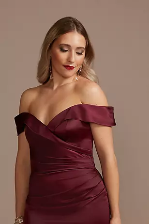 Matte Satin Off-the-Shoulder Mermaid Dresses - XNAUWBI