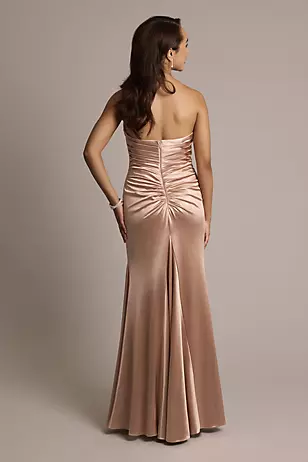 Sculpting Shiny Satin Strapless Mermaid Dresses - XNAUWBI