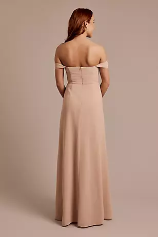 Chiffon Off-the-Shoulder Draped Dresses - XNAUWBI