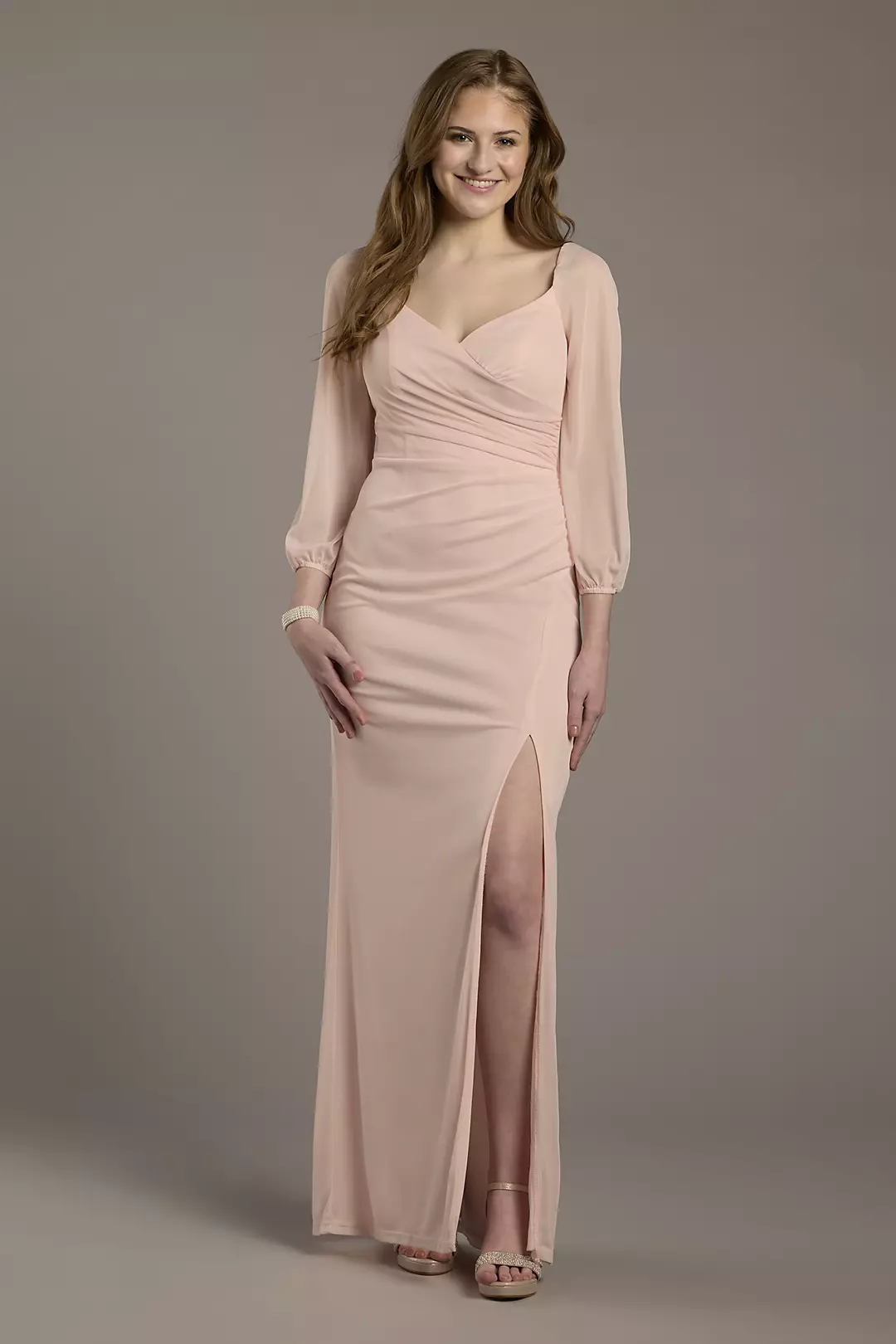 Mesh Billow Sleeve Sheath Dresses - XNAUWBI