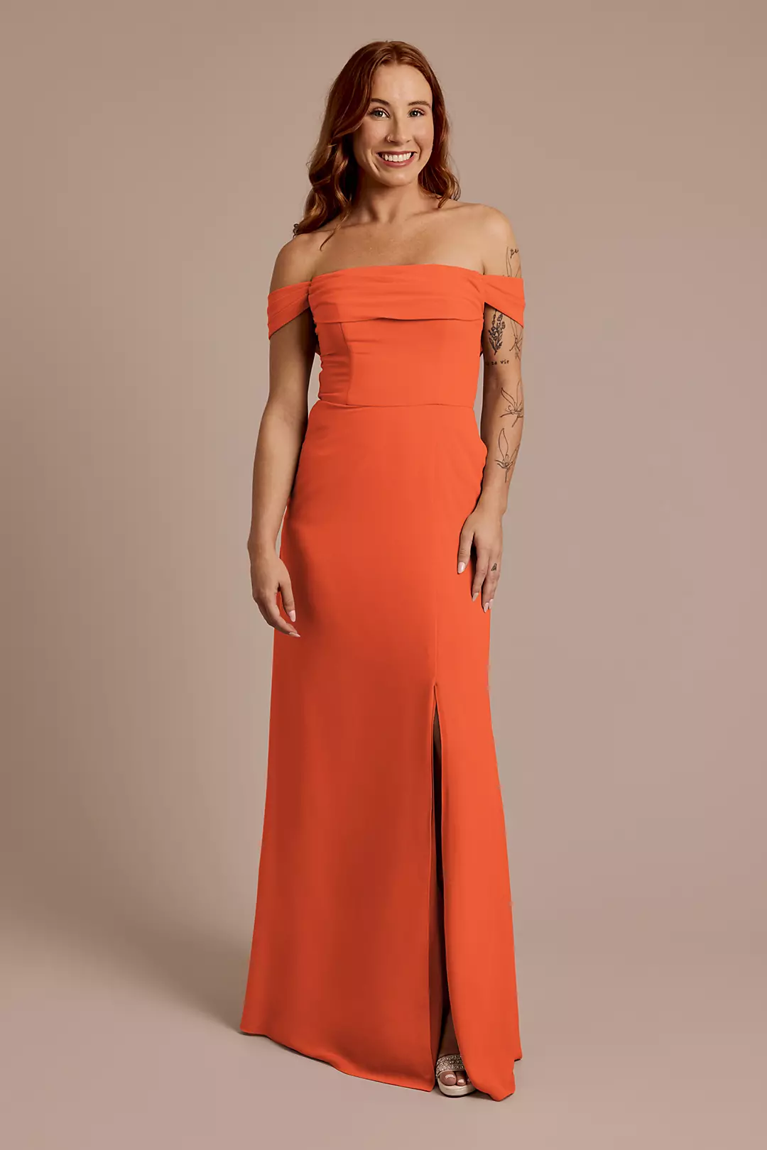 Chiffon Off-the-Shoulder Draped Dresses - XNAUWBI
