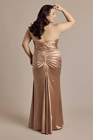 Sculpting Shiny Satin Strapless Mermaid Dresses - XNAUWBI