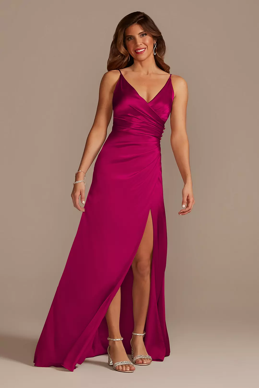 Charmeuse Draped Strappy Dresses - XNAUWBI