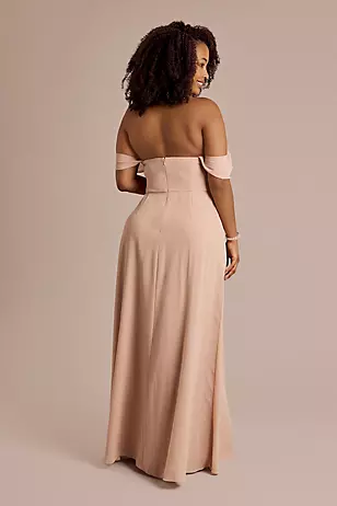 Chiffon Off-the-Shoulder Draped Dresses - XNAUWBI