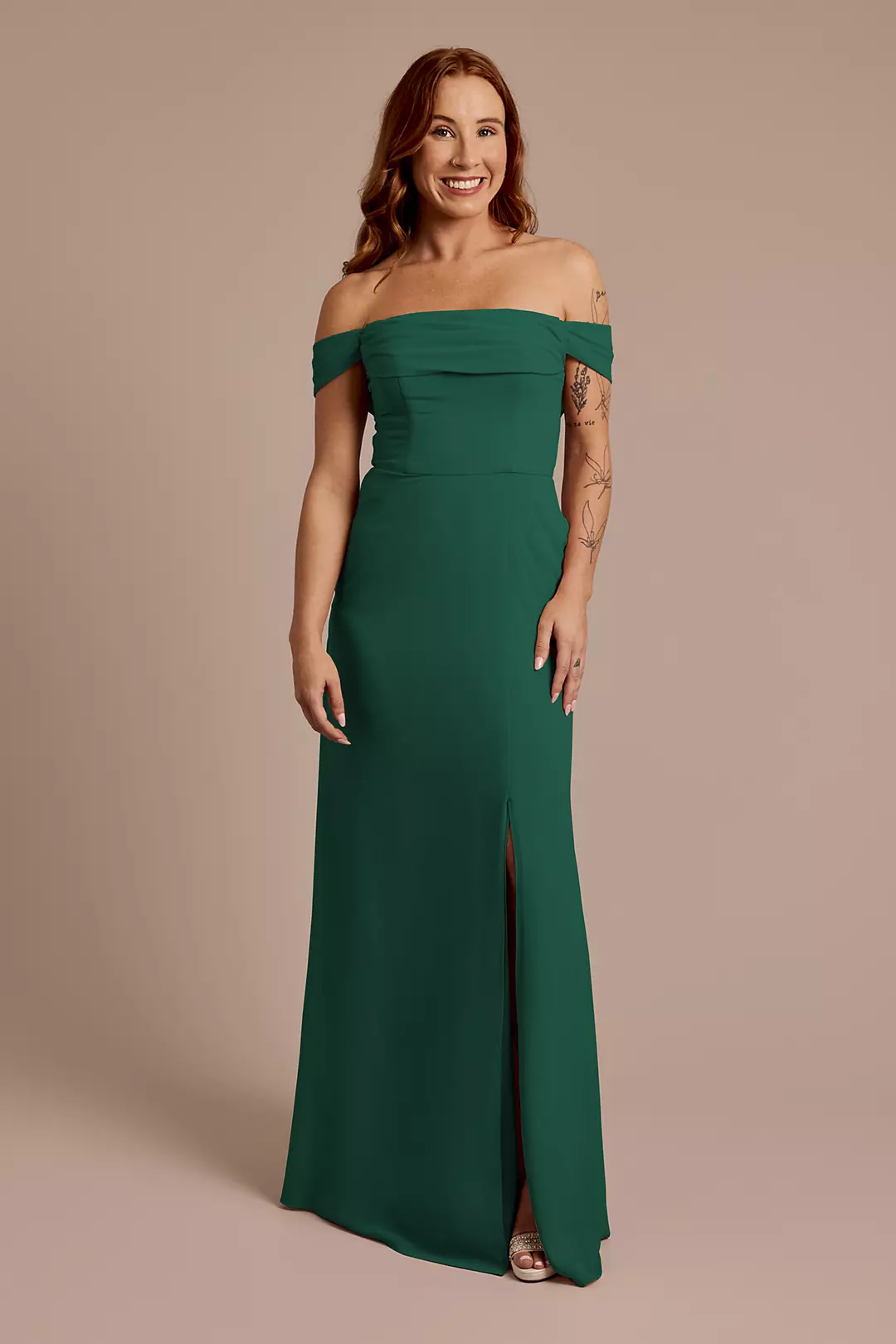 Chiffon Off-the-Shoulder Draped Dresses - XNAUWBI