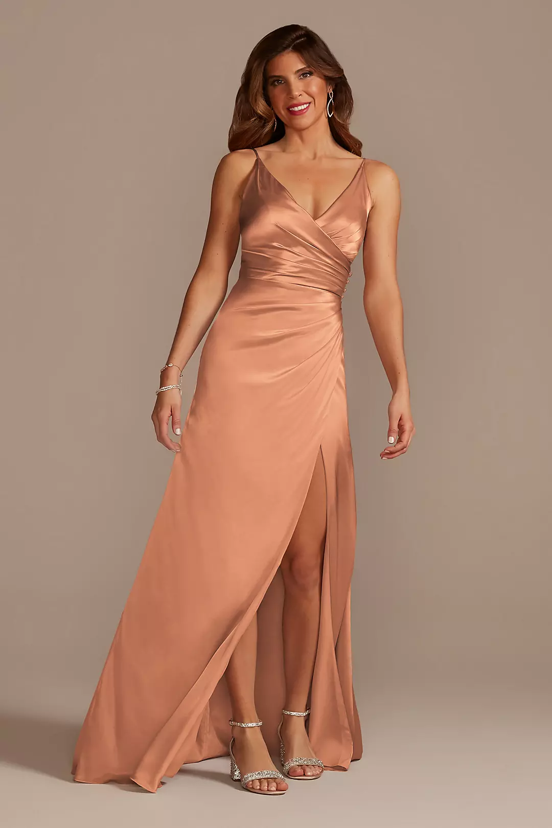 Charmeuse Draped Strappy Dresses - XNAUWBI