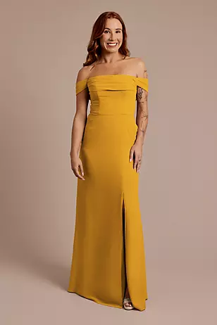 Chiffon Off-the-Shoulder Draped Dresses - XNAUWBI