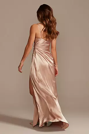 Charmeuse Draped Strappy Dresses - XNAUWBI