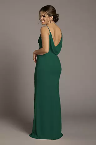 Chiffon Cowl Back V-Neck Sheath Dresses - XNAUWBI