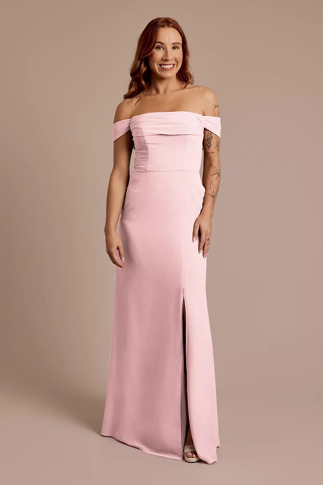 Chiffon Off-the-Shoulder Draped Dresses - XNAUWBI